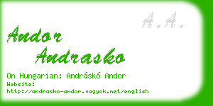 andor andrasko business card