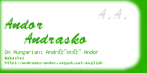 andor andrasko business card